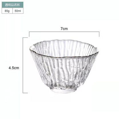 Chinese glass kung fu tea set tea master cup bamboo joint thickened fair cup cover bowl tea set gift box wholesale