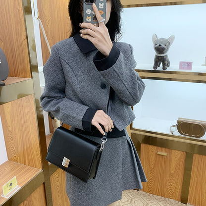 SEALBEER Niche light luxury women's bag popular new leather small square bag femininity shoulder messenger bag fashionable versatile square bag