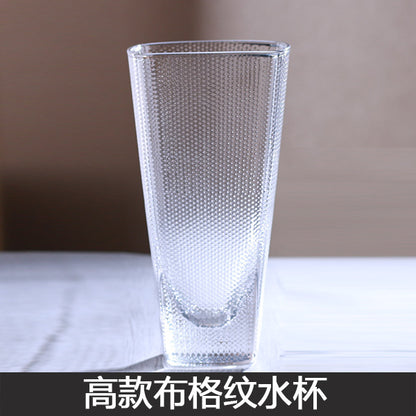 High value simple glass water cup niche design juice beverage cup creative whiskey beer cup wholesale