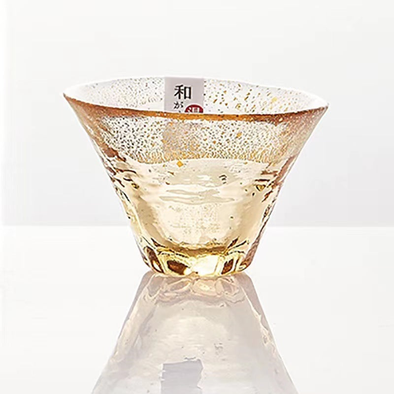 Mount Fuji Cherry Blossom Zhaofu Cup Gold Foil Glass Small Wine Glass High Value Japanese Tea Tea Cup Master Cup Gift