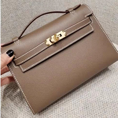 SEALBEER 2025 new palm pattern generation Kelly bag fashionable single shoulder diagonal span portable lock chain cowhide small square bag women