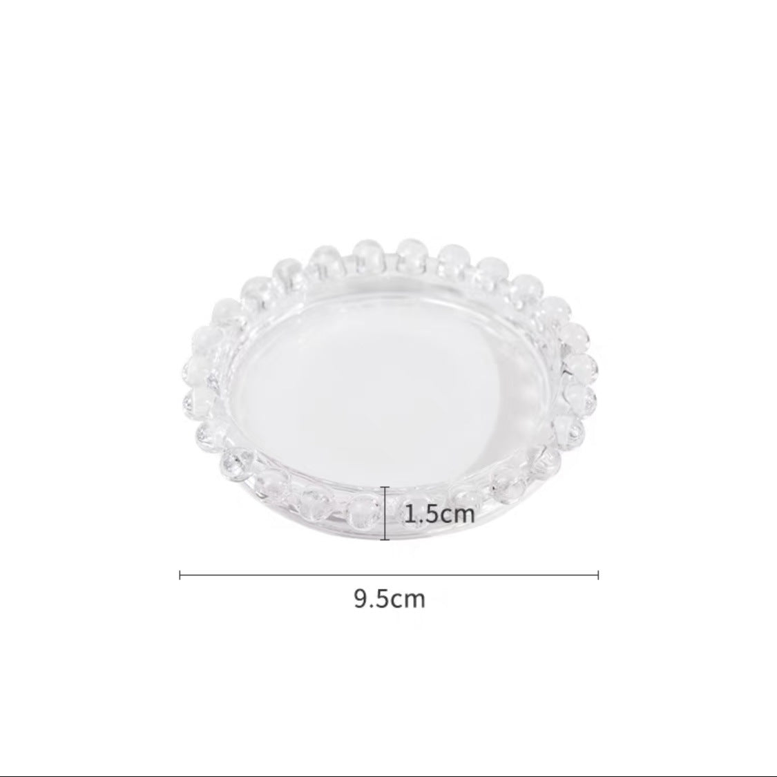 Bead edge glass plate, taste plate, dipping plate, dessert plate, jewelry, shooting props, nail art plate, color plate.