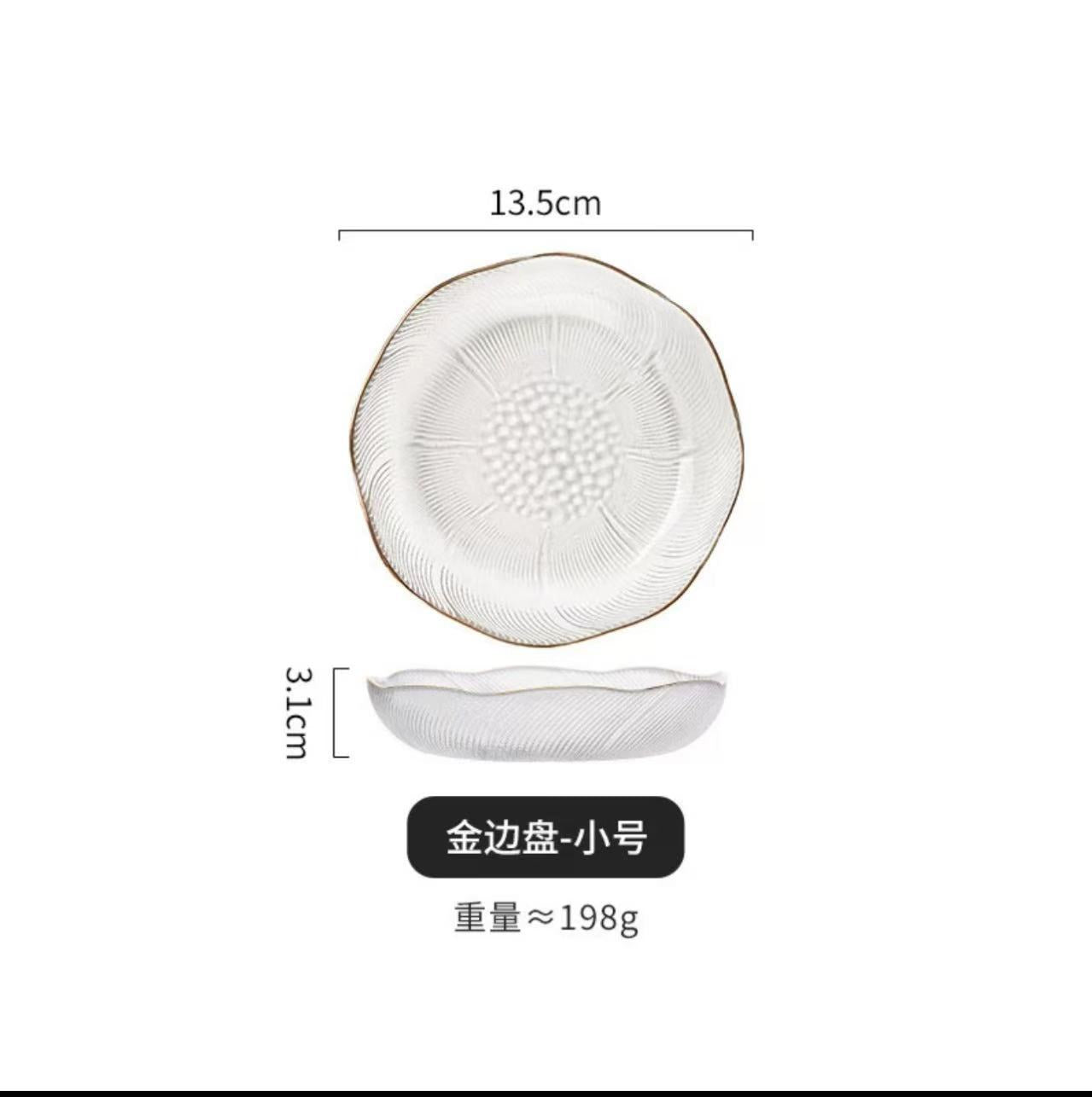 Spot simple light luxury glass bowl household set fruit plate flower language dessert vegetable salad bowl tableware wholesale