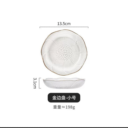 Spot simple light luxury glass bowl household set fruit plate flower language dessert vegetable salad bowl tableware wholesale