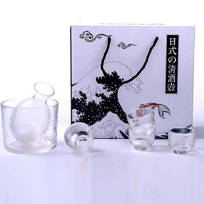 Factory Japanese glass wine jug household wine thermos wine dispenser creative small wine cup Baijiu cup set wholesale