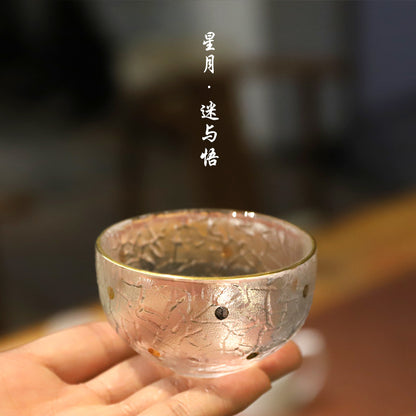 Glass tea cup, glazed teacup, thickened teacup, fragrant cup, gift, kung fu tea set, master cup set, wholesale.