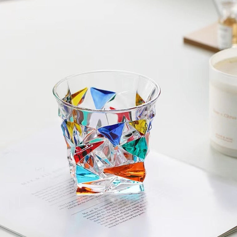 Italian hand-painted crystal glass mouthwash cup high value whiskey creative color woven water cup