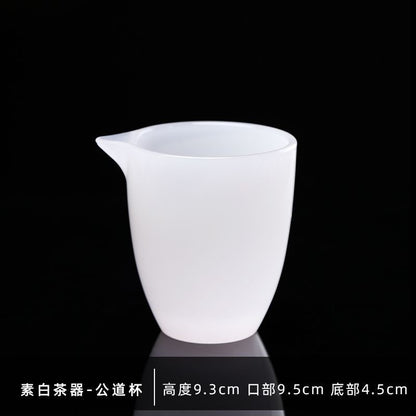 Suet jade porcelain tea cup thickened kung fu tea set glass male cup cover bowl master cup personal small tea cup wholesale