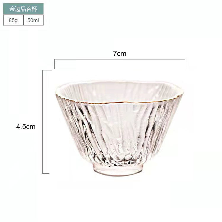 Chinese glass kung fu tea set tea master cup bamboo joint thickened fair cup cover bowl tea set gift box wholesale