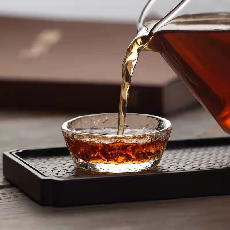 Spot Japanese-style first snow glass teacup thickened heat-resistant Kung Fu tea cup small snow tea cup master cup single cup wholesale