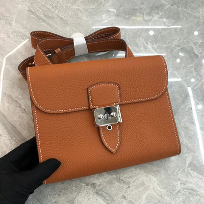 SEALBEER 2025 new Kelly messenger bag fashionable single shoulder oblique span portable lock small square bag casual women's leather bag