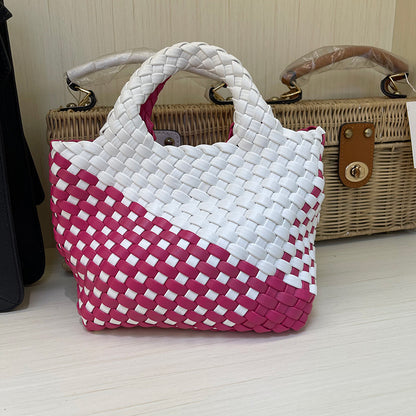 SEALBEER Vegetable basket bag, woven bag, small mini bucket, one shoulder oblique span bag, exquisite and cute, high-end hand bag.