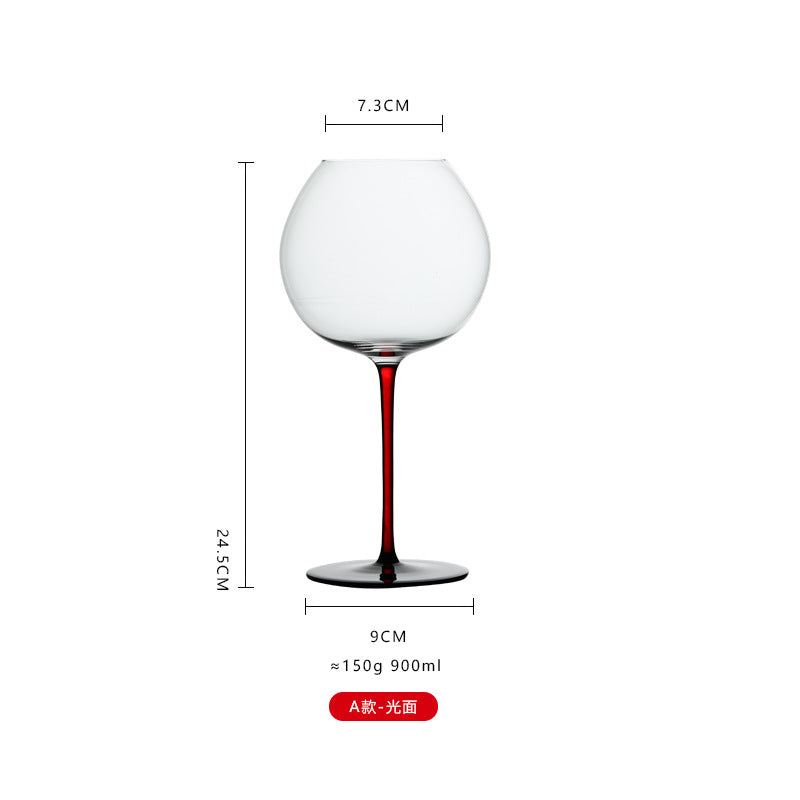 Spot crystal glass red rod black background red wine glass large capacity goblet apple cup set handmade cup wholesale