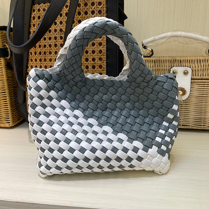 SEALBEER Vegetable basket bag, woven bag, small mini bucket, one shoulder oblique span bag, exquisite and cute, high-end hand bag.