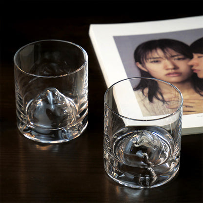 Whiskey glass premium sense bar cup thickened crystal glass water cup home master cup personal cup simple