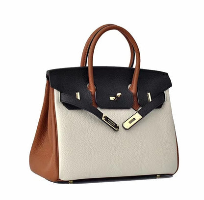 SEALBEER Color matching platinum bag 2025 new bag women's leather bag single shoulder oblique span portable commuter fashion casual bag