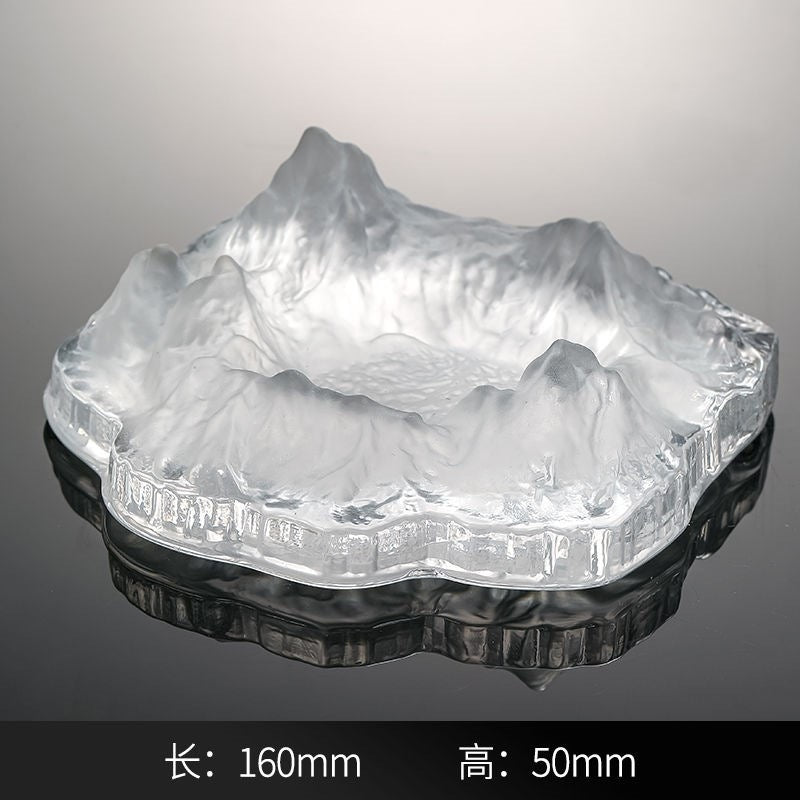 Light luxury creative crystal glass cigar jar trendy ornament home bar gift Fuji iceberg ashtray wholesale