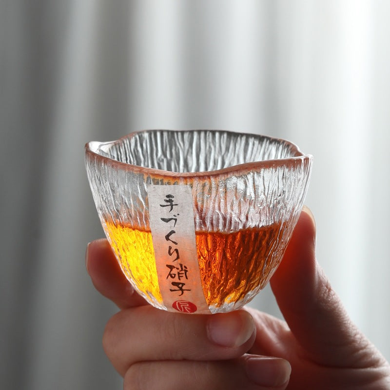 Japanese-style glazed tea cup single cup rain falling glass small teacup thickened teacup handmade hammer pattern small wine cup master cup