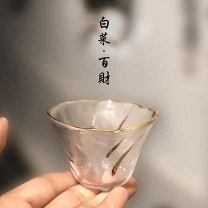 Glass tea cup, glazed teacup, thickened teacup, fragrant cup, gift, kung fu tea set, master cup set, wholesale.