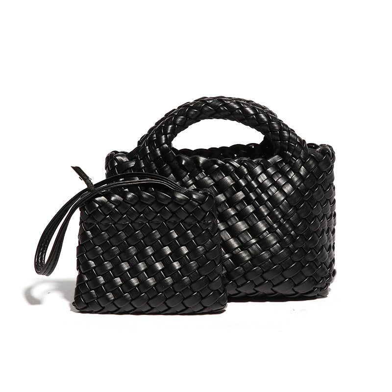 SEALBEER Vegetable basket bag, woven bag, small mini bucket, one shoulder oblique span bag, exquisite and cute, high-end hand bag.