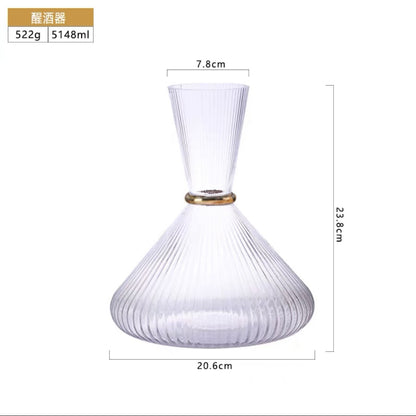 Light Luxury Cocktail Glass Premium Gold Belt Vertical Pattern Wine Glass Champagne Glass Decanter Crystal Glass Water Glass