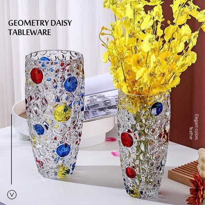 Czech hand-painted bead-point painted vase flower arrangement high-end light luxury ornament crystal glass candy jar water cup wholesale