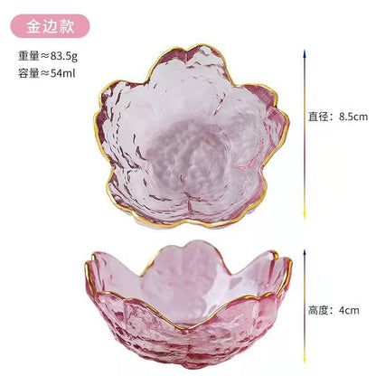 Japanese glass Phnom Penh cherry blossom small plate dipping plate jewelry box tea plate seasoning plate sauce oil plate tableware wholesale