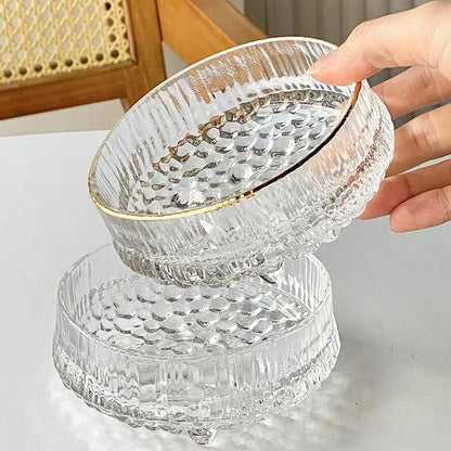 High-value dessert bowl glass bowl fruit yogurt crystal bird's nest dish set exquisite breakfast dish salad bowl