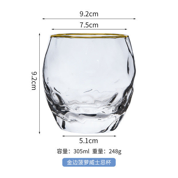 High value white peach crystal glass water cup coffee cup tea cup home hotel mouthwash cup wine cup drinking water ins