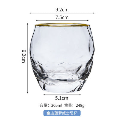 High value white peach crystal glass water cup coffee cup tea cup home hotel mouthwash cup wine cup drinking water ins