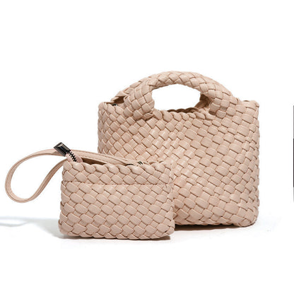 SEALBEER Vegetable basket bag, woven bag, small mini bucket, one shoulder oblique span bag, exquisite and cute, high-end hand bag.