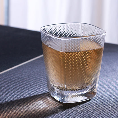 High value simple glass water cup niche design juice beverage cup creative whiskey beer cup wholesale