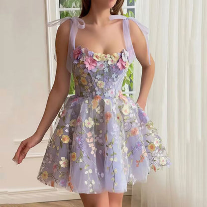 2025 direct sales 2025 New  women's clothing fashion three-dimensional flower embroidery hip-wrapped sexy suspender dress