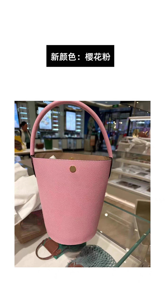 SEALBEER 2025 new Fa Cai mini bucket bag palm pattern cowhide fashion single shoulder oblique span portable casual leather women's bag