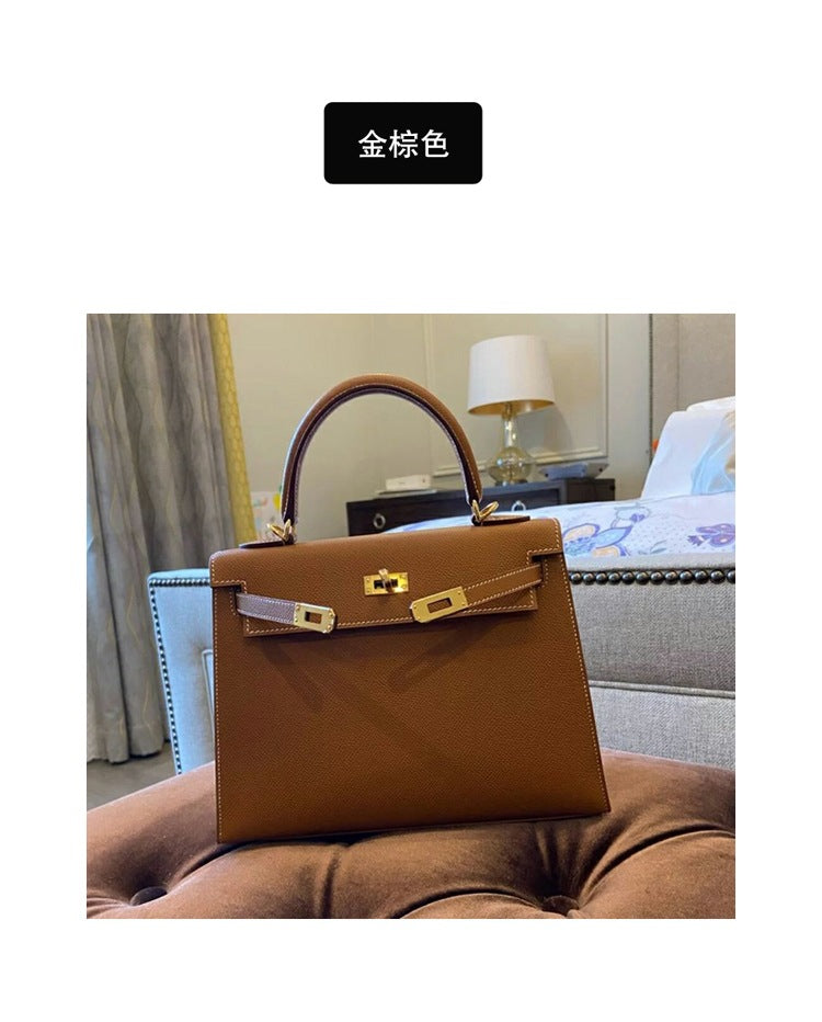 SEALBEER 2025 new second-generation palm pattern Kelly bag fashionable single shoulder portable oblique span casual commuter color matching small square bag