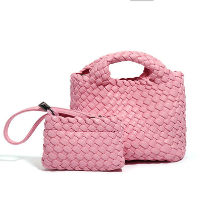 SEALBEER Vegetable basket bag, woven bag, small mini bucket, one shoulder oblique span bag, exquisite and cute, high-end hand bag.