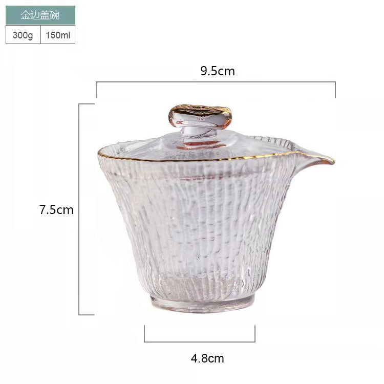 Chinese glass kung fu tea set tea master cup bamboo joint thickened fair cup cover bowl tea set gift box wholesale