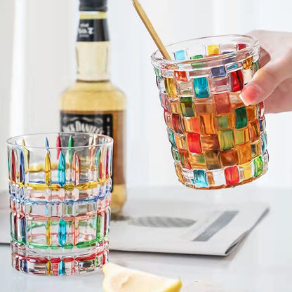 Italian hand-painted crystal glass mouthwash cup high value whiskey creative color woven water cup