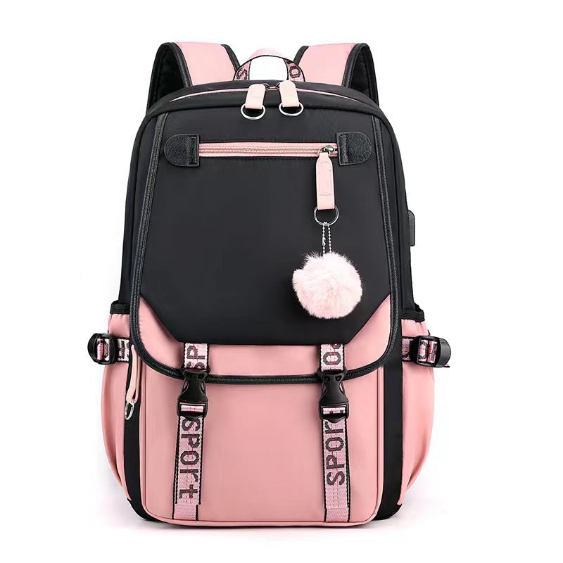 Backpack Schoolbag Student Schoolbag University Style Junior High School Backpack Large Capacity Bag Sports Bag