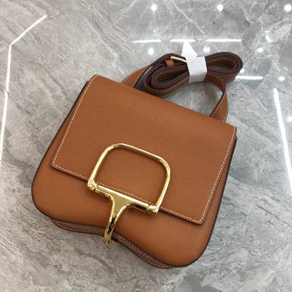 SEALBEER New butt bag 2025 leather women's bag fashion casual shoulder diagonal span palm pattern cowhide horseshoe buckle saddle bag