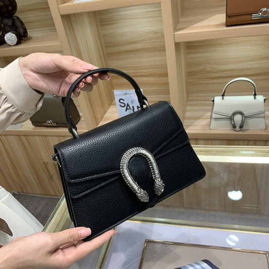 SEALBEER Light luxury bag women's new leather retro handbag high-end single shoulder messenger bag fashionable versatile Bacchus bag women