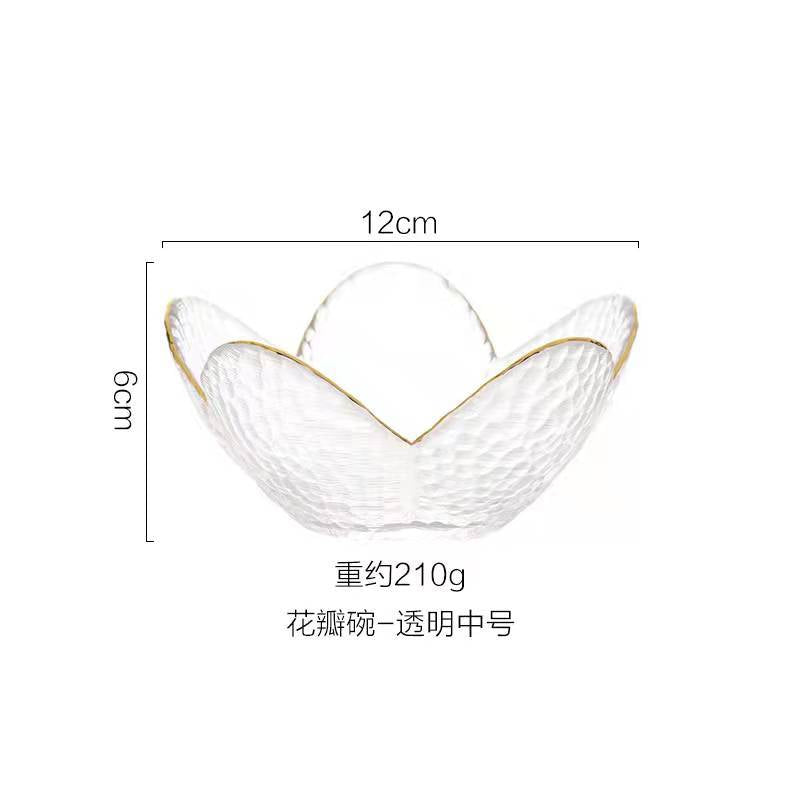 Spot crystal glass New Year's snack plate simple light luxury candy plate New Year's goods refreshment plate exquisite fruit plate wholesale