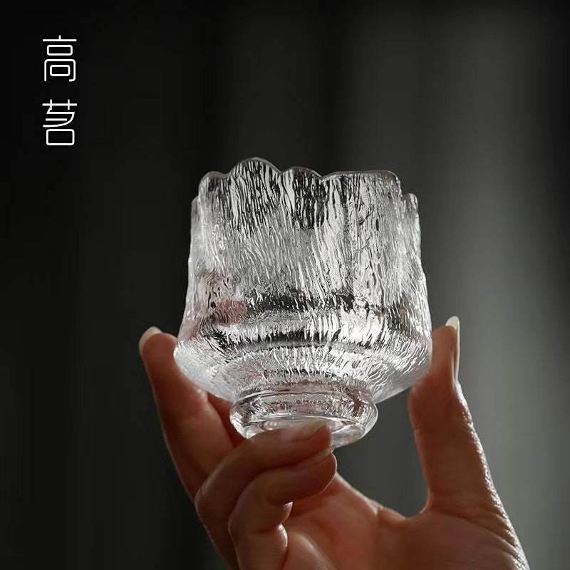 Handmade master cup single cup high-end kung fu teacup single cup crystal glass tea cup glazed tea cup drinking cup