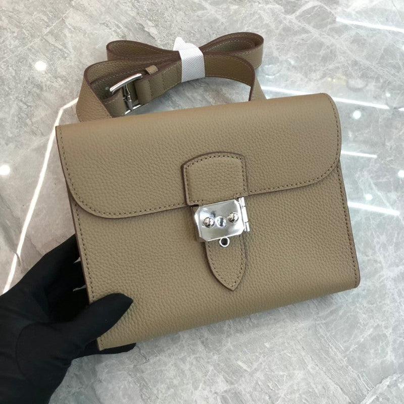 SEALBEER 2025 new Kelly messenger bag fashionable single shoulder oblique span portable lock small square bag casual women's leather bag