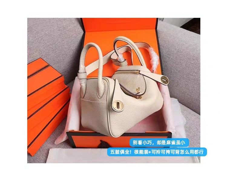 SEALBEER 2025 Lindy fashion trend first layer lychee pattern cowhide shoulder portable doctor bag togo leather leather women's bag