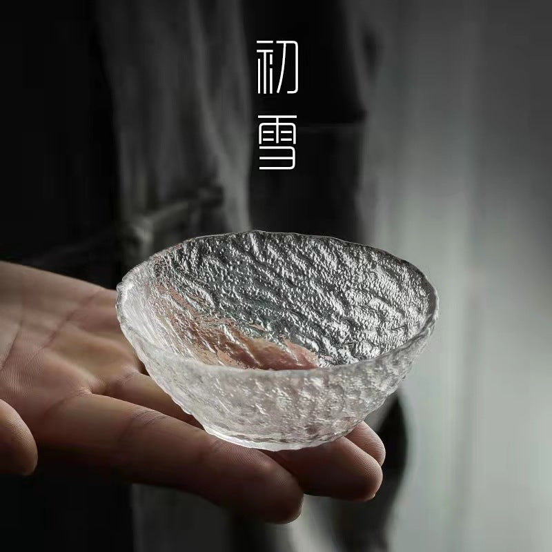 Factory Japanese-style first snow glass teacup thickened heat-resistant Kung Fu tea cup Zhongxue master cup single cup tea cup wholesale