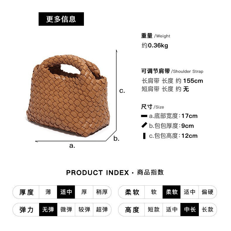 SEALBEER Vegetable basket bag, woven bag, small mini bucket, one shoulder oblique span bag, exquisite and cute, high-end hand bag.