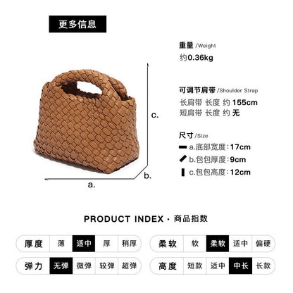 SEALBEER Vegetable basket bag, woven bag, small mini bucket, one shoulder oblique span bag, exquisite and cute, high-end hand bag.