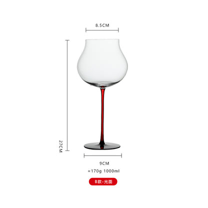 Spot crystal glass red rod black background red wine glass large capacity goblet apple cup set handmade cup wholesale