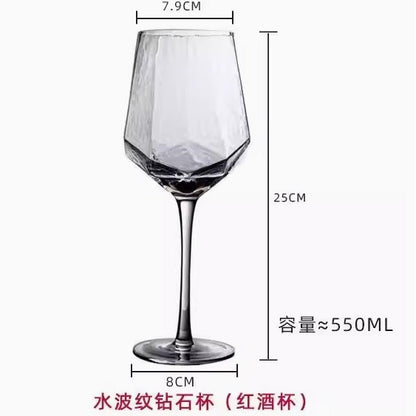 High value diamond-encrusted crystal red wine glass light luxury ins wine glass retro glass goblet champagne glass